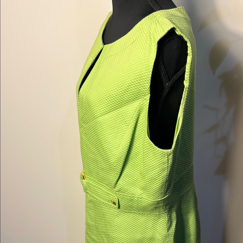 Alfani Lime Green Textured Midi Dress - Picture 6 of 7